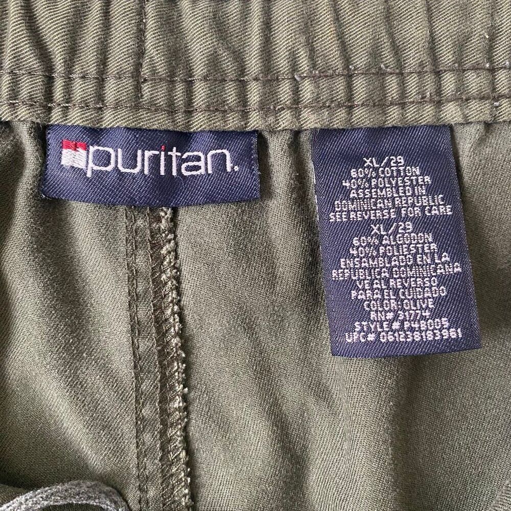 Puritan men XL cotton blend pull on casual chino pants olive green - Picture 6 of 14